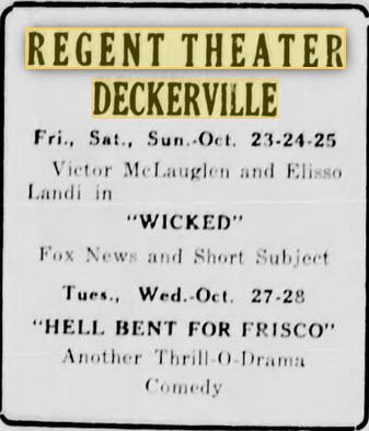Thumb Theatre - 23 OCT 1931 AD
